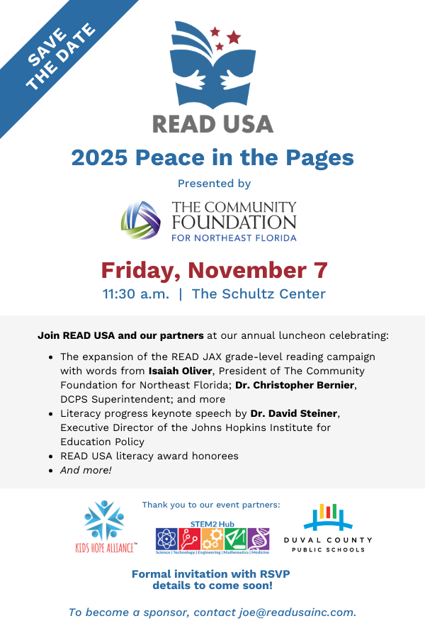 2025 READ USA Peace in the Pages Save-the-Date