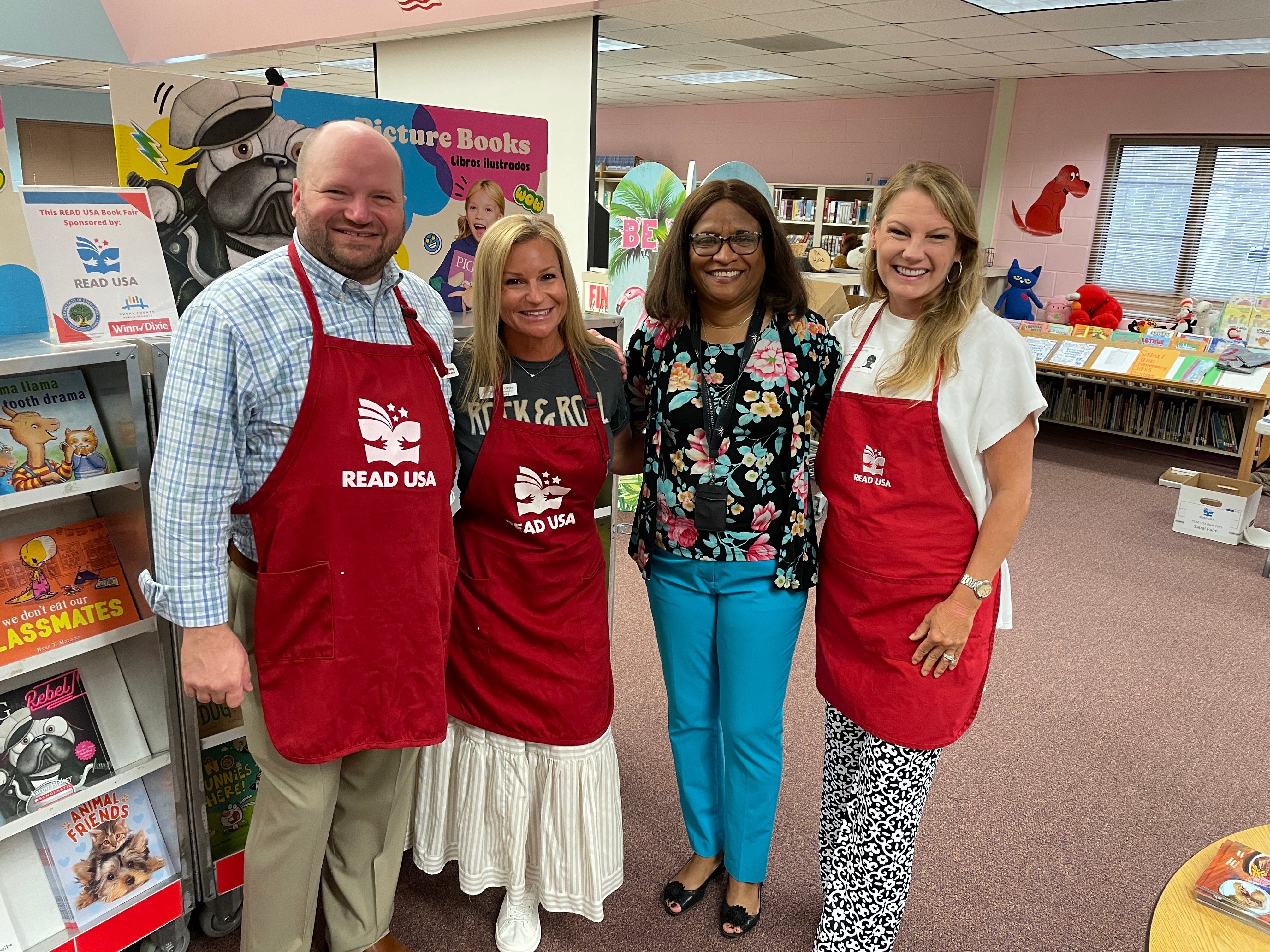 Rob, April Carney, principal Linda Graham, Ellen